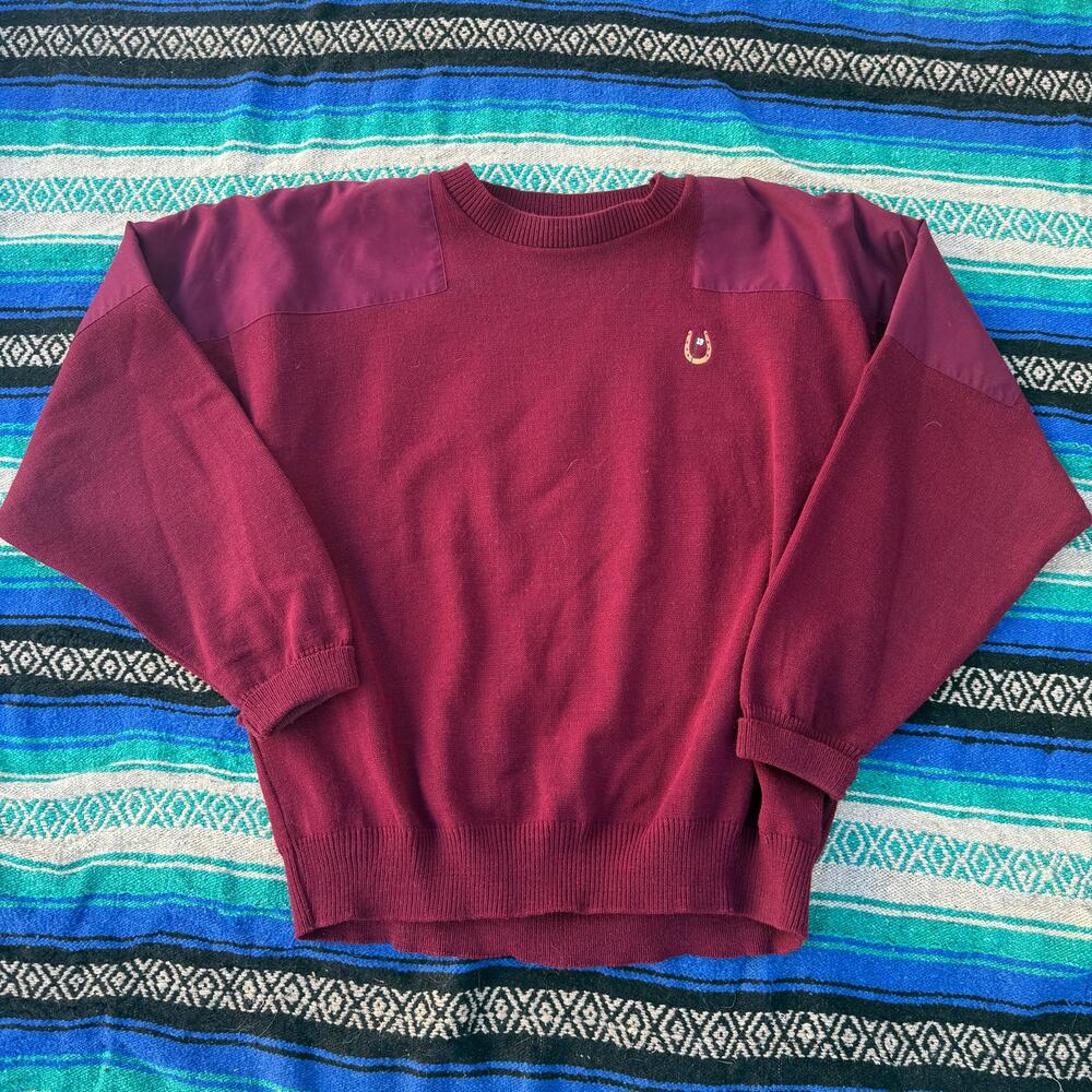 Men's Vintage 90's Red RainSwetter Golf Golfing Crewneck Pullover Sweater Sz 2XL